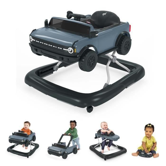 BRIGHT STARTS Ford Bronco Andador y centro de actividades 4 en 1, juguete con volante interactivo y extraíble, gris, a partir de 6 meses BRIGHT STARTS Ford Bronco Andador y centro de actividades 4 en 1, juguete con volante interactivo y extraíble, gris, a partir de 6 meses
