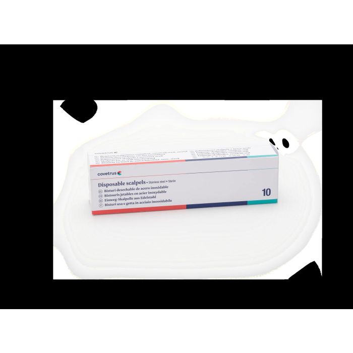 Covetrus Bisturi Descartable 24 10Ud - Bisturís desechables estériles de acero inoxidable con mango de plástico