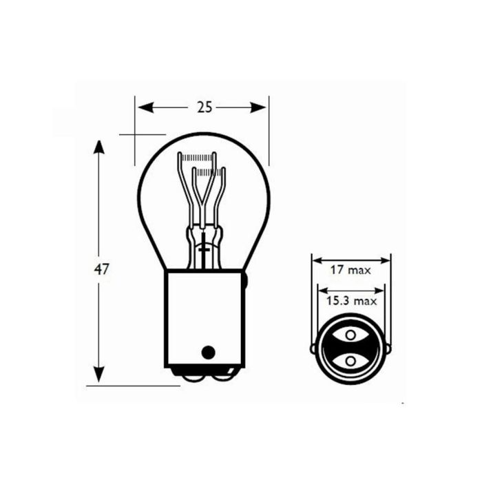 Lámpara M-Tech Bay15D 12 V P21-5 W Clear | 10 Unidades MTECZ15 2