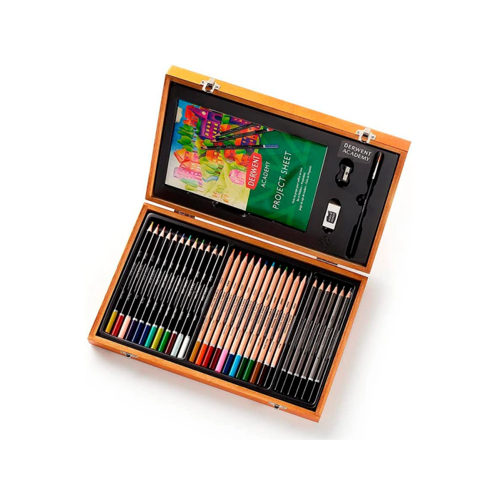 Derwent Estuche de Pintura con Lápices de Colores Academy Madera 35 Piezas 5