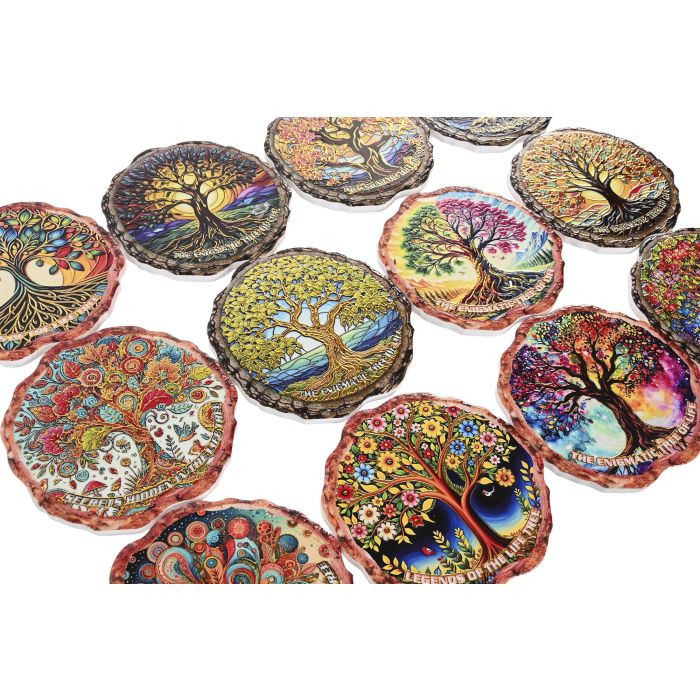 Posavasos Indio DKD Home Decor Multicolor 10.8 x 0.7 x 10.8 cm (72 Unidades) 1