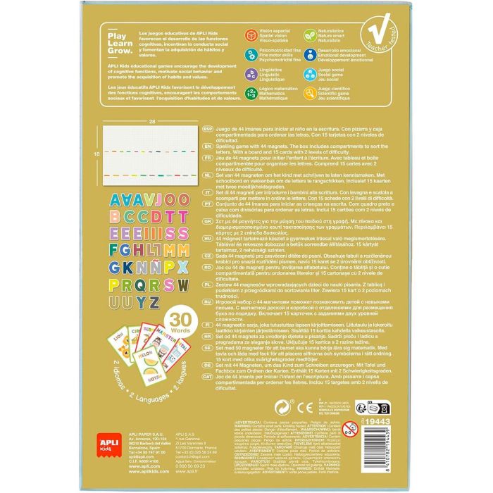 Apli Kids Magnets Alfabeto 19443 Juego para Aprender a Escribir Español Inglés +5 Años 3
