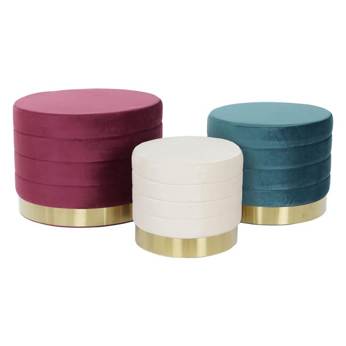 DKD Home Decor Reposapiés Multicolor 60 x 60 x 45 cm Set de 3 4