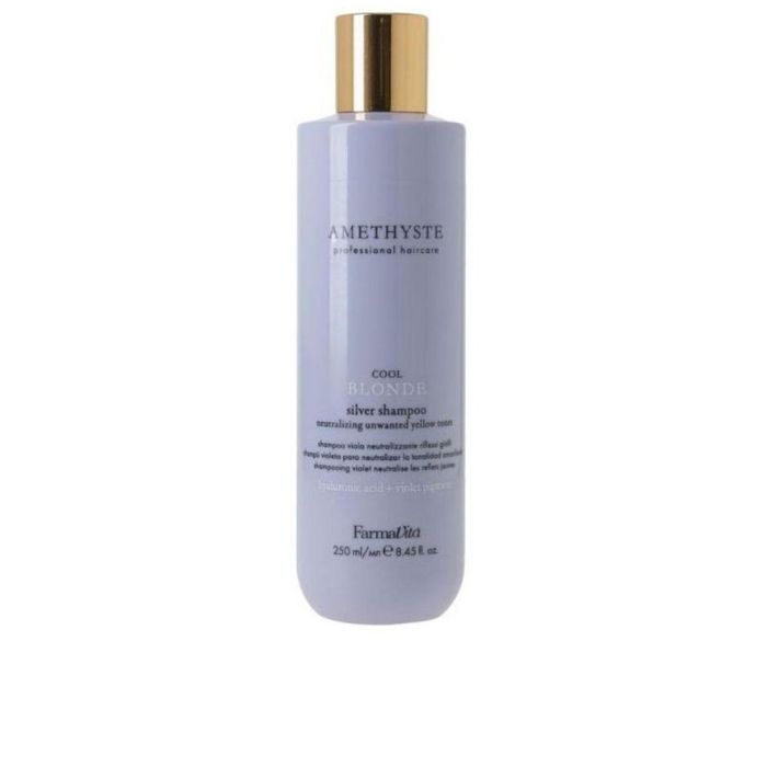 Farmavita Amethyste Blonde Silver Shampoo Tonificante para Cabellos Rubios, Canosos y con Mechas, Anti-Amarillo, 250 ml