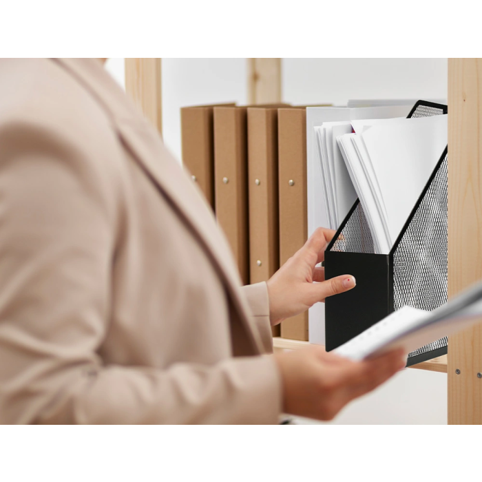 Q-connect Revistero Metálico Rejilla Negro 79x289x250 mm 8