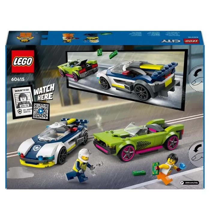Lego 60415 City La Persecución entre el Coche de Policía y el Supercoche Juguete con Minifiguras Regalo para Niños 5