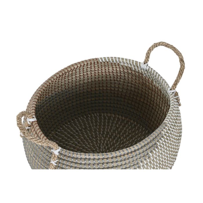 DKD Home Decor Cesta Tropical Natural Naranja Seagrass 40 x 34 x 40 cm Set de 2 1