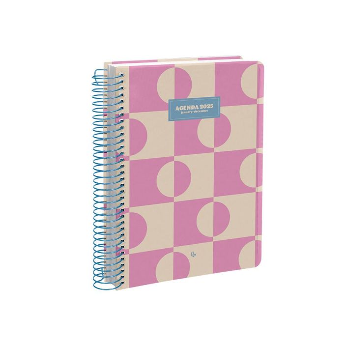 Agenda Espiral Liderpapel Classic A5 2025 Semana Vista Color Rosa Papel 70 gr 4