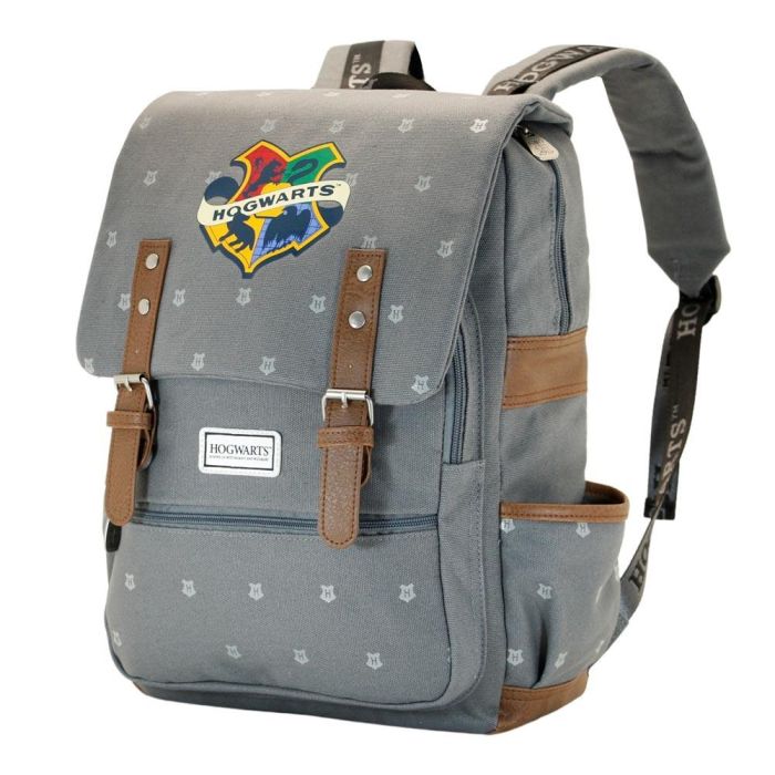 Harry Potter Mochila Oxford Greyly Inspiración Retro Gris, 16L, Algodón, Divisor Acolchado