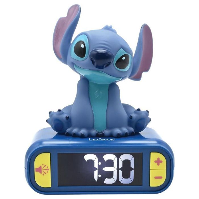 Lexibook Rl800D Reloj Despertador Disney Stitch con luz nocturna táctil, 6 tonos/sonidos, volumen ajustable y función de repetición. +6 años. 1