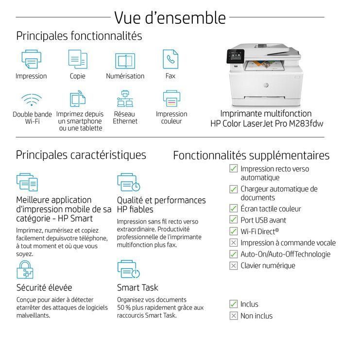 HP M283fdw Impresora Multifunción Láser Color Pro Inalámbrica con Fax, Compatible con HP Smart App y Seguridad 15 HP M283fdw Impresora Multifunción Láser Color Pro Inalámbrica con Fax, Compatible con HP Smart App y Seguridad 15