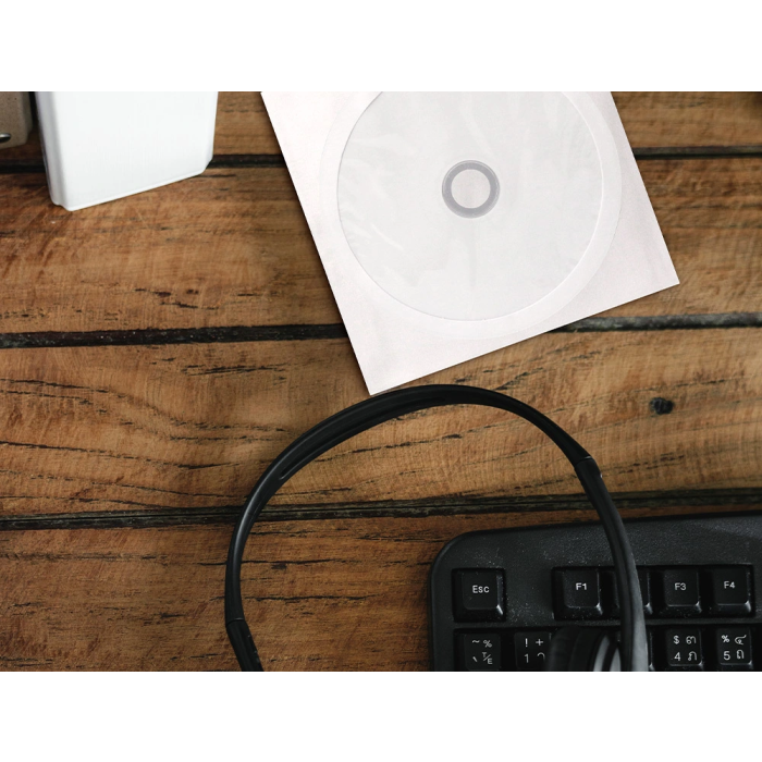 Q-connect Sobre para CD/DVD con Ventana Transparente y Solapa, Pack 50 Unidades, Almacenamiento Multimedia 7