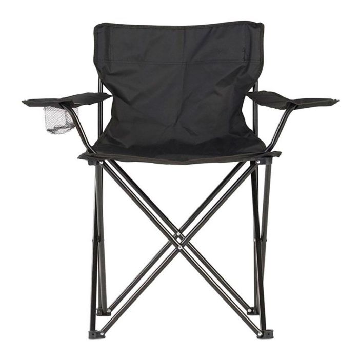 Silla plegable de camping 80x83,5x51cm color negro con bolsa de transporte y portabebidas 1 Silla plegable de camping 80x83,5x51cm color negro con bolsa de transporte y portabebidas 1