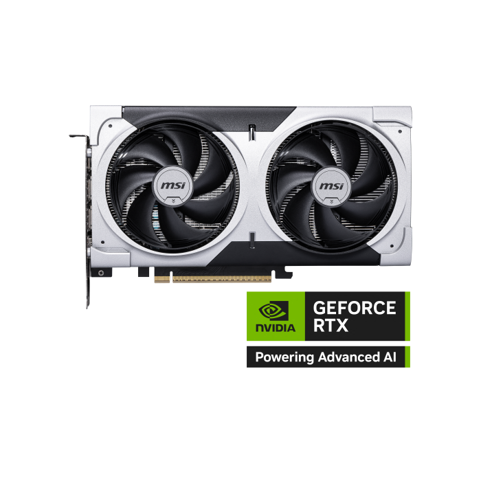 MSI GeForce RTX 5060 Ti VENTUS 2X OC PLUS NVIDIA 8GB GDDR7 PCI Express 5.0 Dual Fan, Boost 2602 MHz, DirectX 12 Ultimate MSI GeForce RTX 5060 Ti VENTUS 2X OC PLUS NVIDIA 8GB GDDR7 PCI Express 5.0 Dual Fan, Boost 2602 MHz, DirectX 12 Ultimate