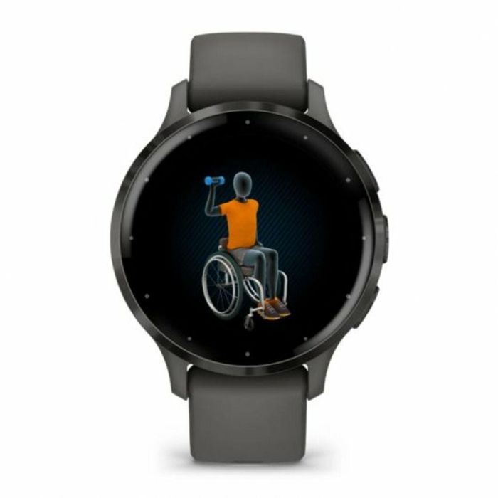 Garmin GAR1701774319527 Reloj GPS Conectado Venu 3S 30,4mm (1.2) Acero Gris, Caja Gris Oscuro y Correa Silicona Gris Oscuro 1