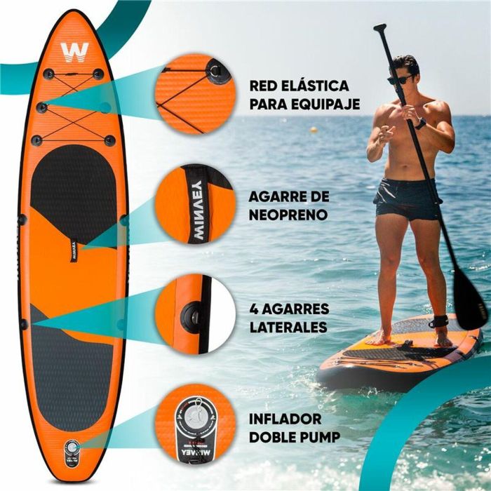 Tabla de Paddle Surf Hinchable con Accesorios Winvey SUP-O Naranja 3