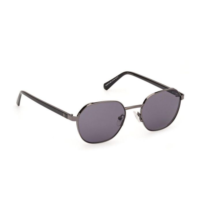 Guess Gafas GU00116 08A Gafas de Sol Redondas para Hombre con Montura Metálica Plateada y Cristales Gris Humo 51 mm 1