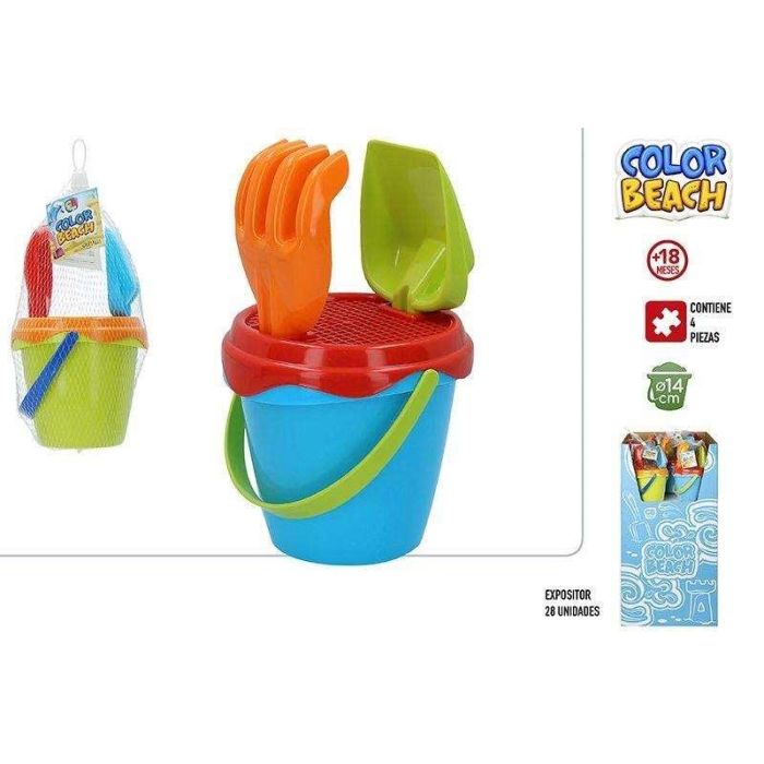 Color Baby Set Cubo Playa con 3 Accesorios en Red 14 cm - Modelos Surtidos 2