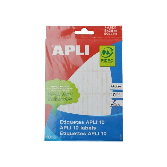 Etiquetas Adh.Manuales Bolsa Apli Blancas 10H C.Romos 5X35 Mm 600 Uds.(01631) 10 unidades