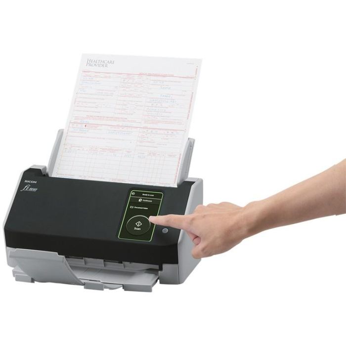 Ricoh fi-8040 Escáner de Documentos ADF Dúplex 40 ppm/80 ipm LAN USB 3.2 con Pantalla Táctil 50 Hojas 21