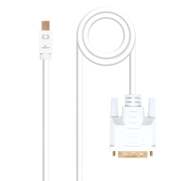 Nanocable Cable Conversor Mini DP a DVI, Conectores Blindados en Oro, Compatible DisplayPort 1.2a, 1920x1080@60HZ, 2.0 m, Blanco 0 Nanocable Cable Conversor Mini DP a DVI, Conectores Blindados en Oro, Compatible DisplayPort 1.2a, 1920x1080@60HZ, 2.0 m, Blanco 0