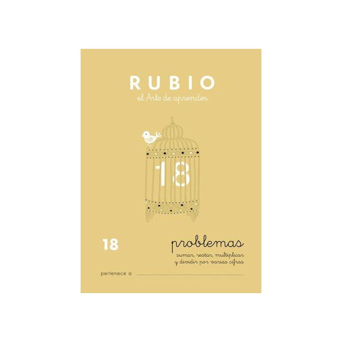 Rubio Problemas nº 18 Cuaderno Educativo para el Desarrollo Intelectual del Alumno, Certificado FSC 15x213x155mm