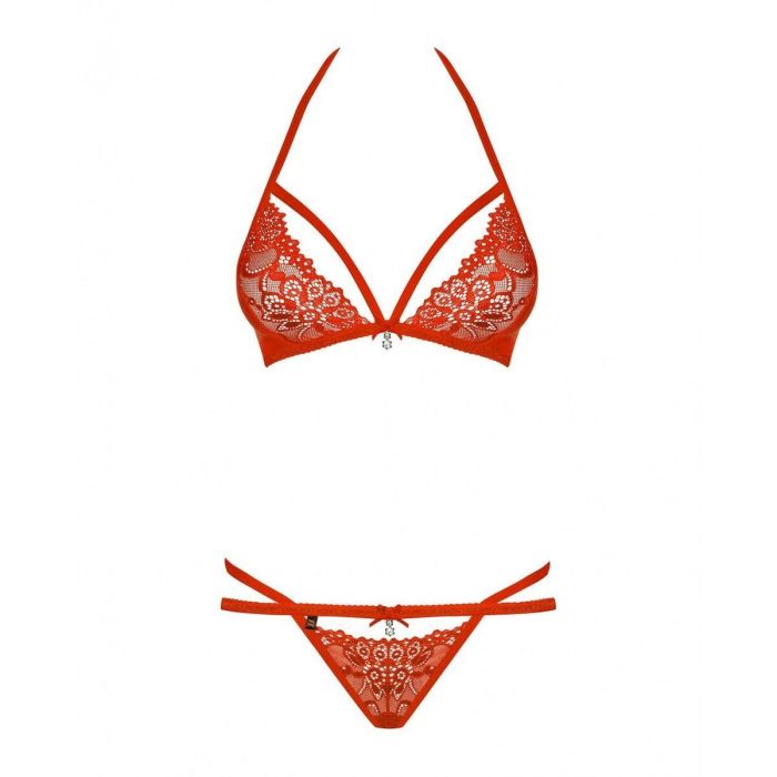 Conjunto de Lencería Obsessive 838-SET-3 Rojo S/M 2 Conjunto de Lencería Obsessive 838-SET-3 Rojo S/M 2
