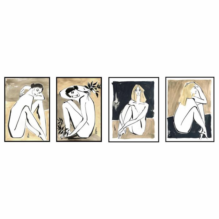 Cuadro Moderno DKD Home Decor Beige Negro 2.8 x 70 x 50 cm (4 Unidades) Cuadro Moderno DKD Home Decor Beige Negro 2.8 x 70 x 50 cm (4 Unidades)
