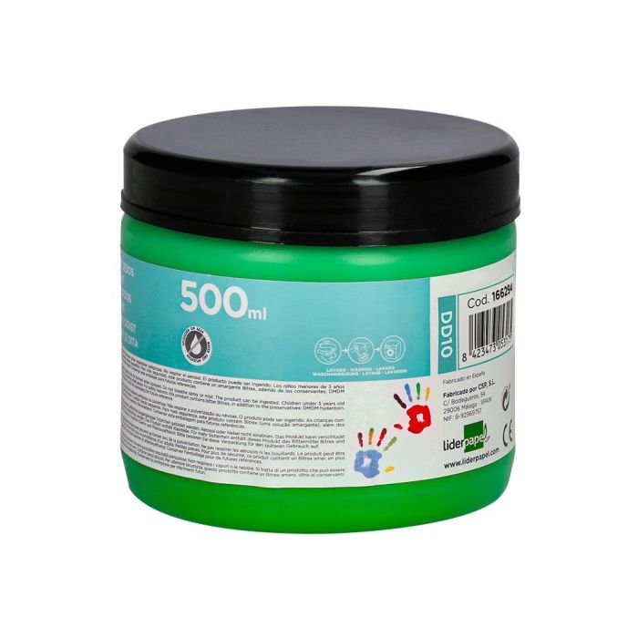 Pintura Dedos Liderpapel Tarrina De 500 mL Verde 1