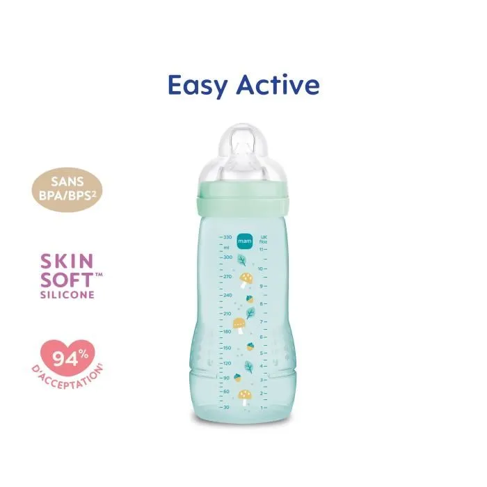 Mam Biberón Easy Active +6 meses 330 ml Tetina X flow Hielo MAM9001616857997 1