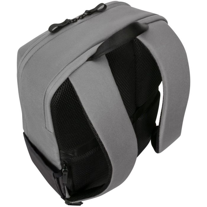 Targus Mochila Sagano Unisex para Portátil 15.6" Negro Gris, Material RPET Reciclado, con Múltiples Bolsillos y Protector de Lluvia 9