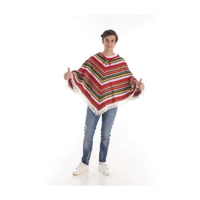 Disfraz adulto poncho mexicano pico talla l