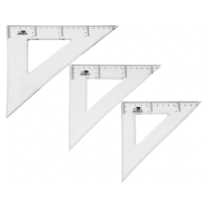 Liderpapel Escuadra 20 cm Plástico Cristal Transparente Biselada Graduada 2