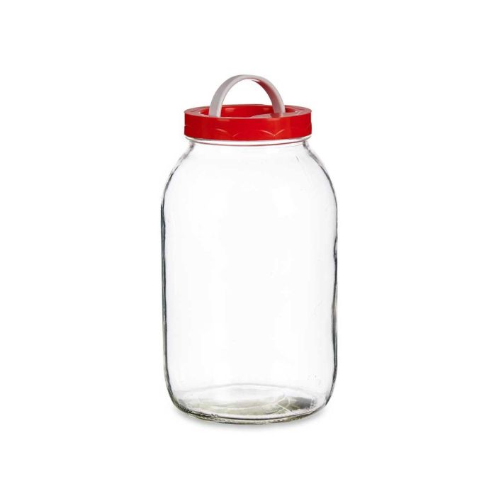 Bote Cristal 3L Tapa Roja Con Asa Vivalto 13X24CM (6 Unidades) 1 Bote Cristal 3L Tapa Roja Con Asa Vivalto 13X24CM (6 Unidades) 1