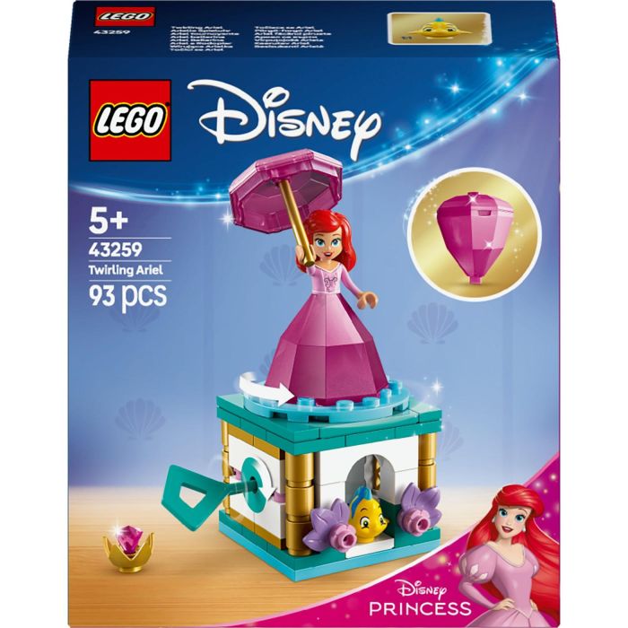 LEGO 43259 Disney Princess Ariel Bailarina - Set de Construcción La Sirenita con Vestido Diamante y Base Giratoria para Niños +5 Años