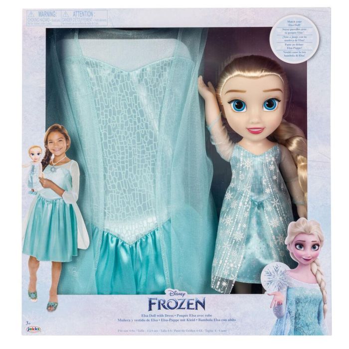 JAKKS PACIFIC Muñeca Elsa Disney Frozen 2 38cm con Disfraz para Niñas 4-7 Años