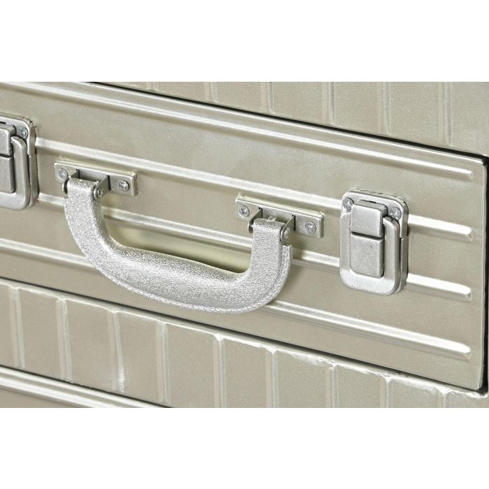 DKD Home Decor Aparador Vintage Plateado Metal MDF 2 Puertas 2 Cajones 80 x 39 x 82 cm 3