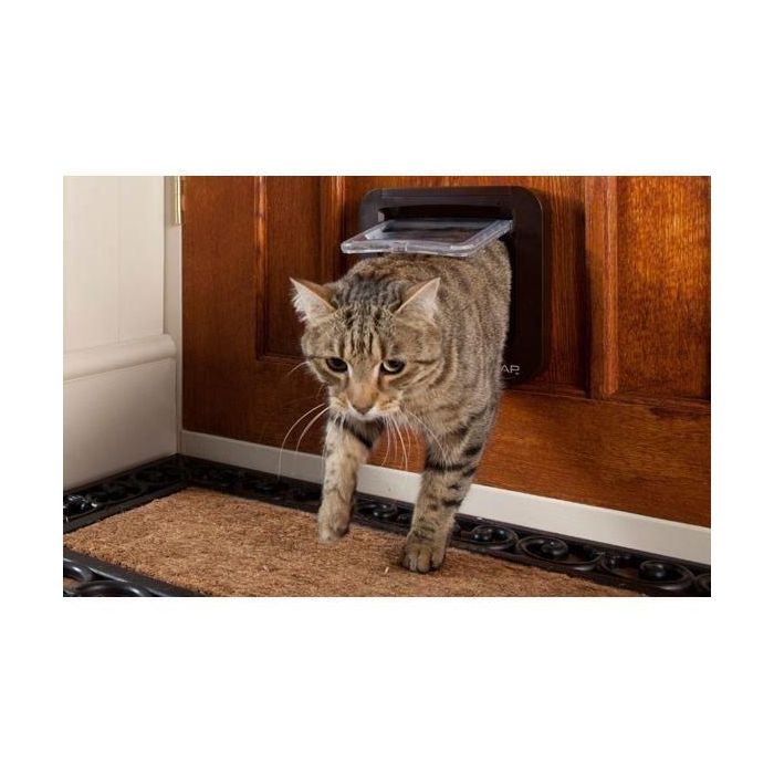 Sureflap DualScan Gatera electrónica con lector de microchip para hasta 32 gatos, control de acceso y salida, Blanca 2