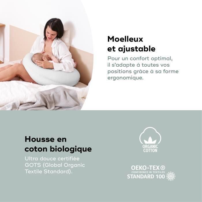 Babymoov B. LOVE MATERNITY cojín y lactancia con relleno de microperlas de ultra delgado - Hecho en Europa, Gray 4 Babymoov B. LOVE MATERNITY cojín y lactancia con relleno de microperlas de ultra delgado - Hecho en Europa, Gray 4