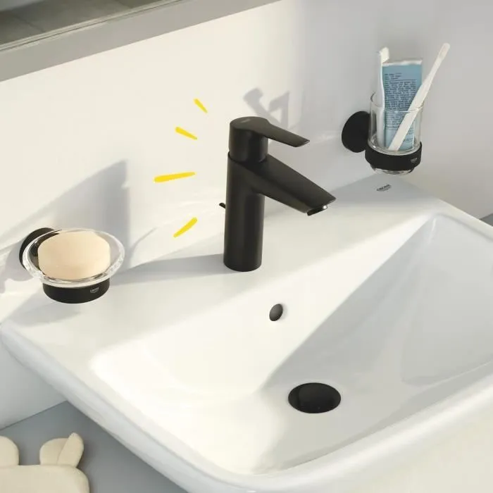 Grohe Mezclador Monomando Lavabo Start 242092432 Negro Mate Talla S Ahorro Agua Extraíble Desagüe 1
