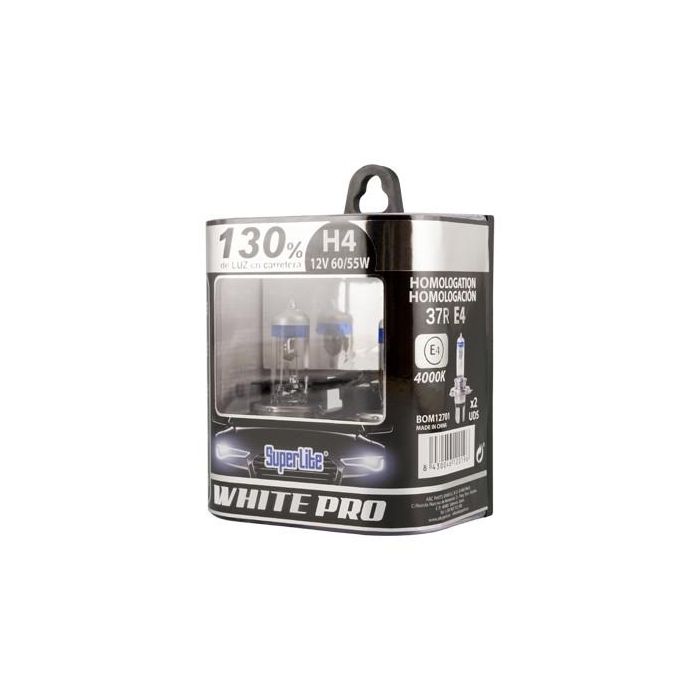 Bombilla para Automóvil Superlite White Pro H4 12V 55/60W 4000K 37R/E4 1 Bombilla para Automóvil Superlite White Pro H4 12V 55/60W 4000K 37R/E4 1
