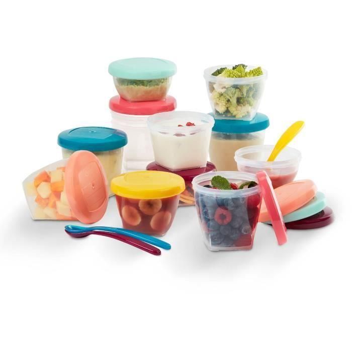 BABYMOOV Babybols Kit XXL MultiSet 12 tarros de almacenamiento + 3 cucharas blandas BABYMOOV Babybols Kit XXL MultiSet 12 tarros de almacenamiento + 3 cucharas blandas
