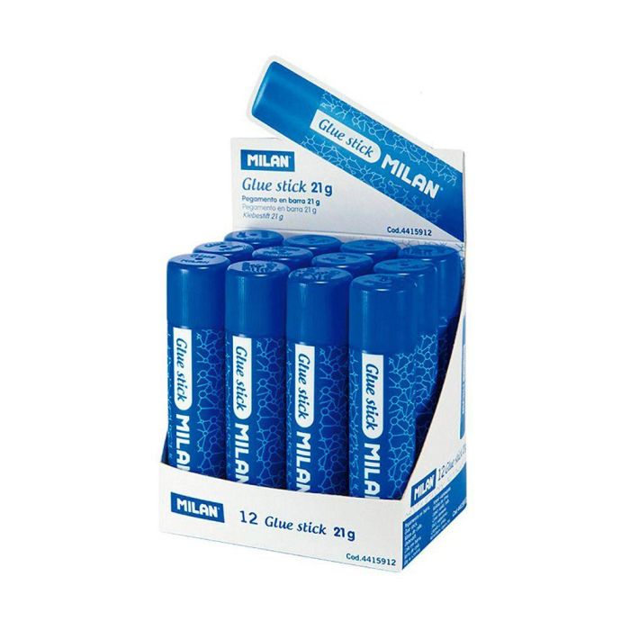 Milán Pegamento en Barra 21g Multiusos para Papel, Cartulina, Fotos, Tejido y Manualidades