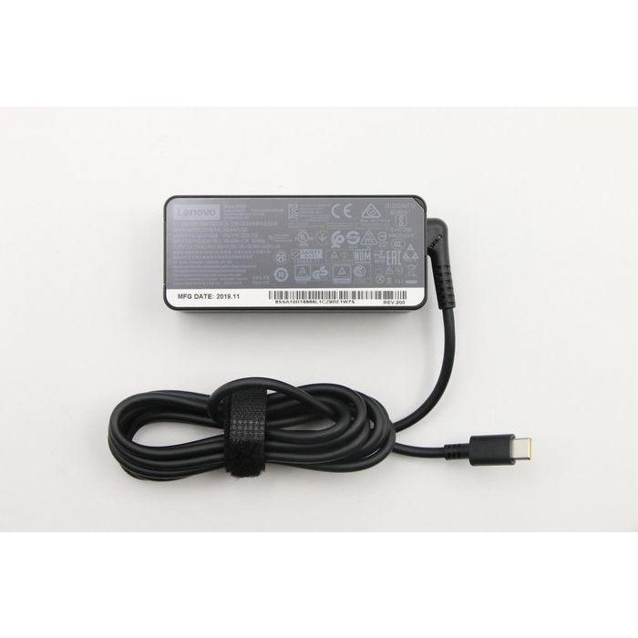 Lenovo 45W USB-C AC adapter with 3-pin connector, PD 3.0 support, 100-240V input, designed for Lenovo devices. 1 Lenovo 45W USB-C AC adapter with 3-pin connector, PD 3.0 support, 100-240V input, designed for Lenovo devices. 1