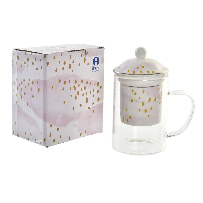 DKD Home Decor Mug Infusiones Glam 300ml de Cristal y Porcelana Rosa Verde Menta Transparente, Apto Microondas y Lavavajillas (Set 6 Unidades) 3 DKD Home Decor Mug Infusiones Glam 300ml de Cristal y Porcelana Rosa Verde Menta Transparente, Apto Microondas y Lavavajillas (Set 6 Unidades) 3