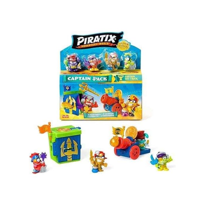 Figura piratix golden treasure captain pack. incluye 4 piratix y accesorios. 4