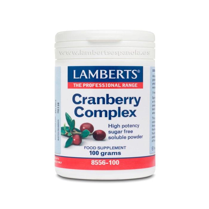 LAMBERTS Complejo de Arándano Rojo Cranberry 100g. Polvo concentrado con Vitamina C para Salud Urinaria