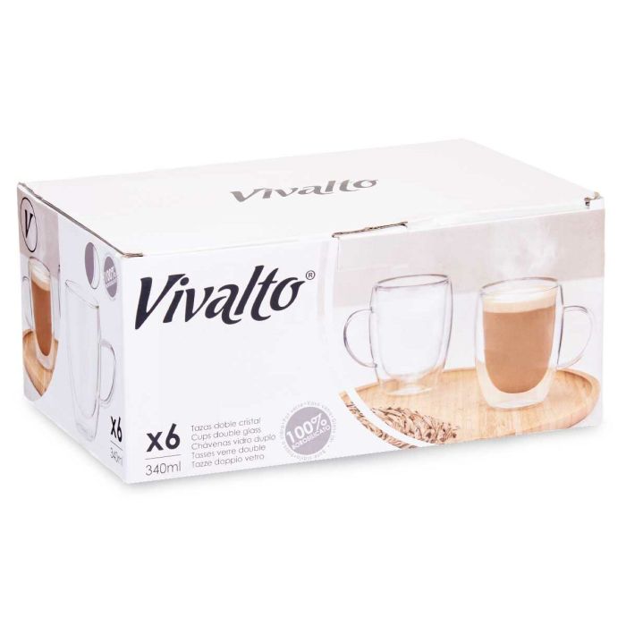 Taza Mug Vivalto OCT-DG2225L Transparente 340 ml (6 Unidades) 2