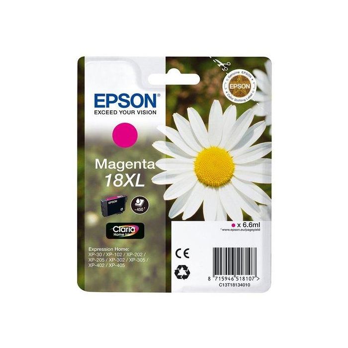 Epson Expression Home XP-102/205/215/305/405 Cartucho Magenta Alta Capacidad 18XL