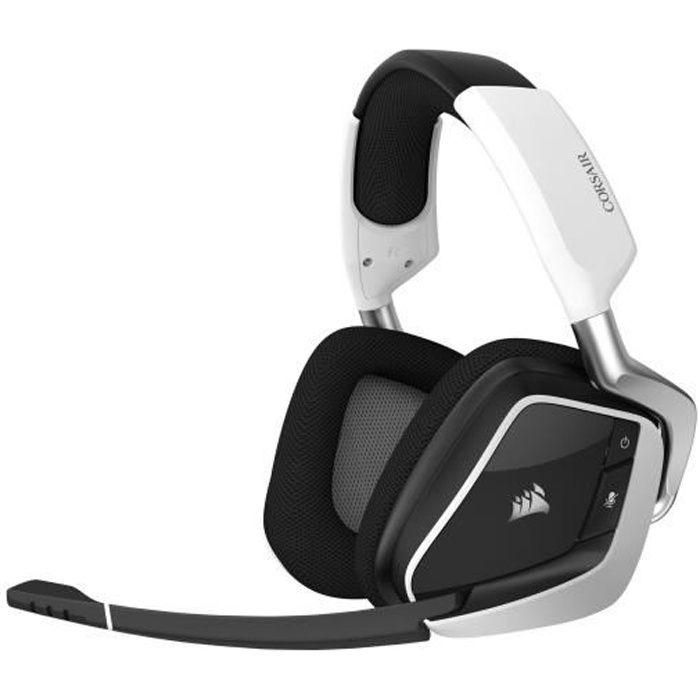 Auriculares Bluetooth con Micrófono Corsair VOID RGB ELITE Wireless Blanco Negro/Blanco